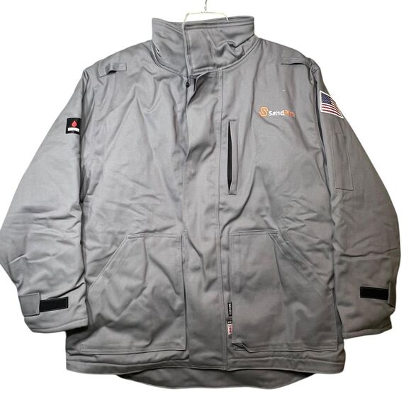 Crude FR Insulated Work Jacket Mens XL Gray CAT2 ATPV12 2112 Quilt Lined RPS-586 - Picture 11 of 12